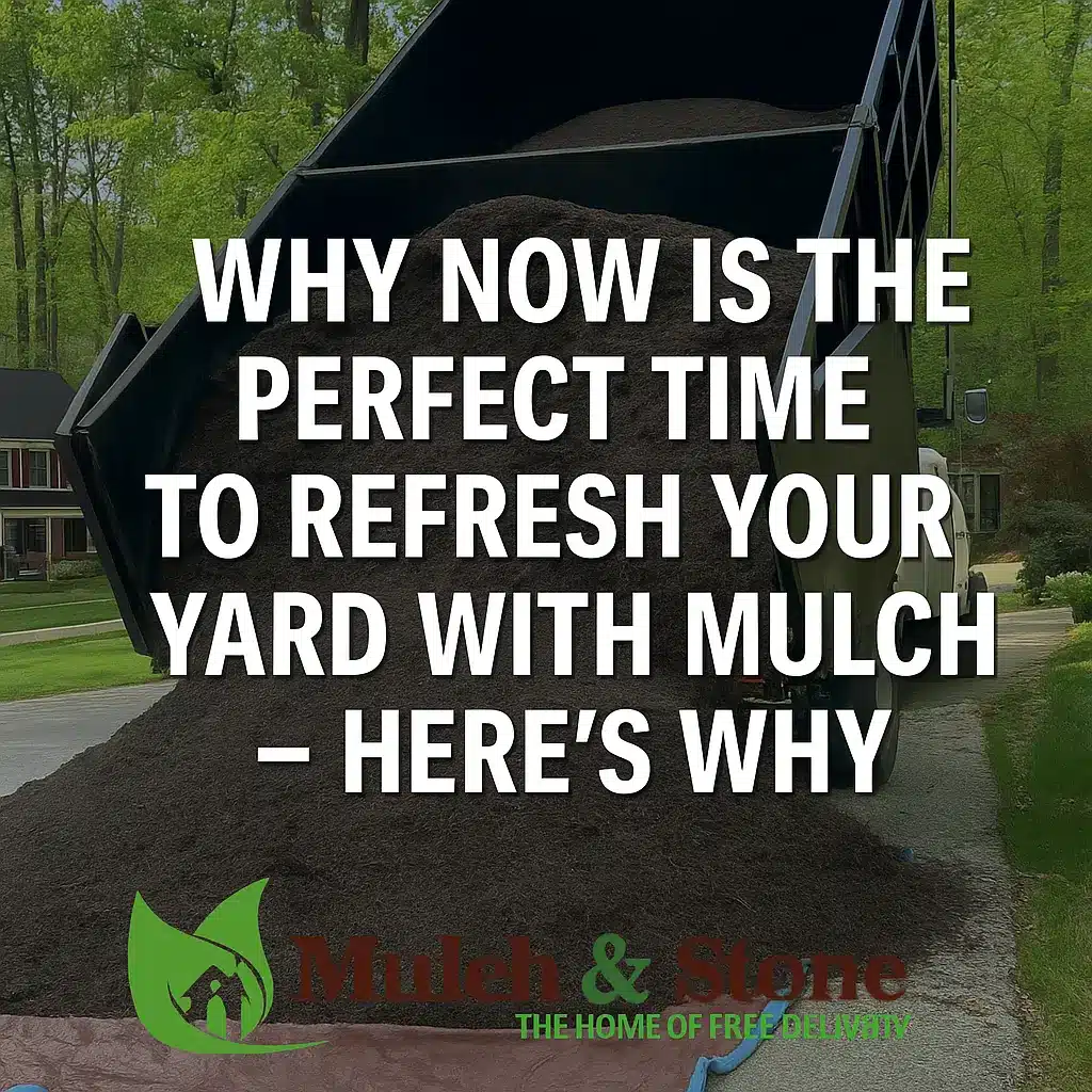 Bulk mulch gravel and stone delivered to a residential landscaping project